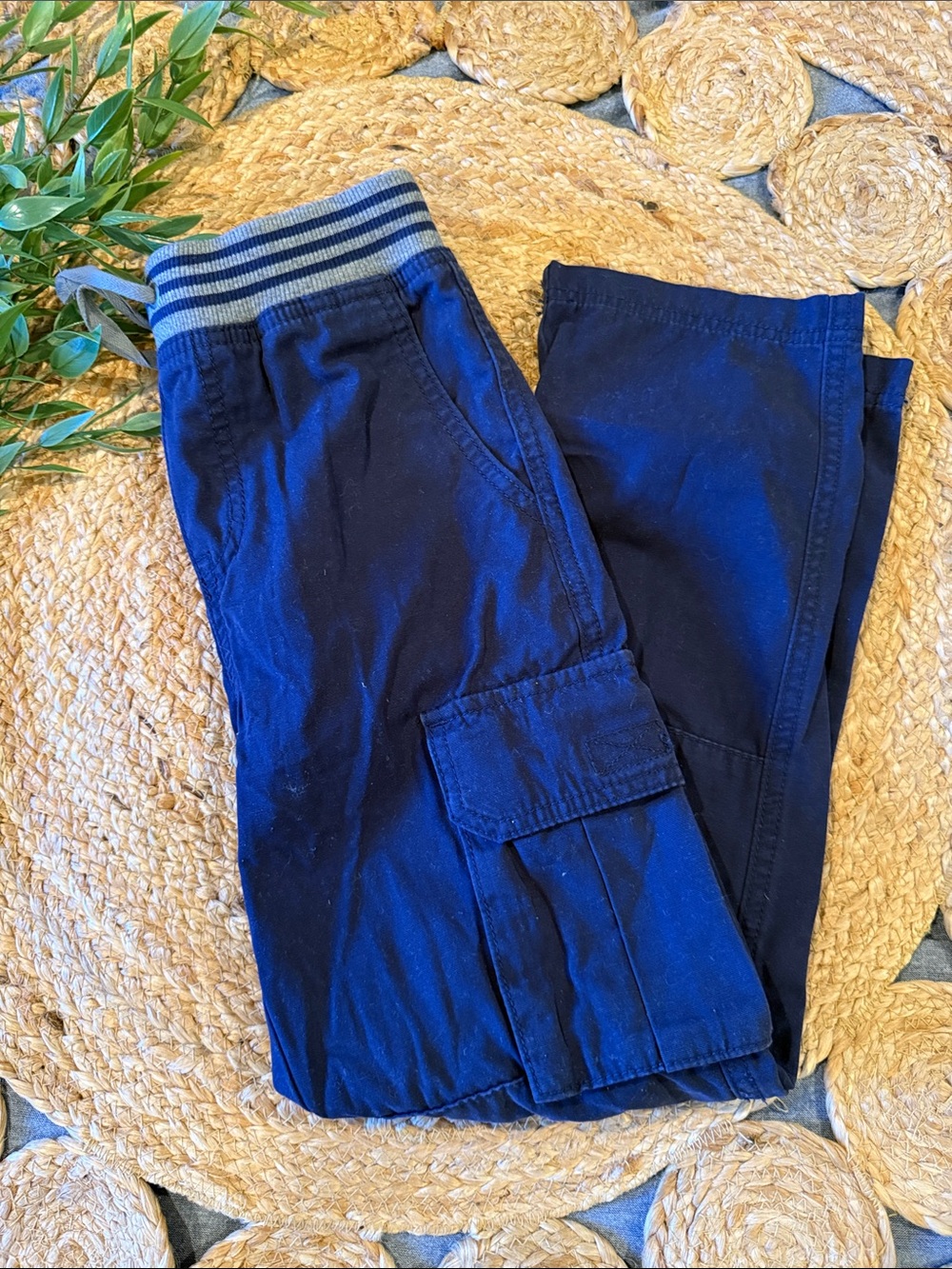 Hanna Andersson Classic Cargo Tyle Pull on 100% cotton Straight Leg. M (8) boy